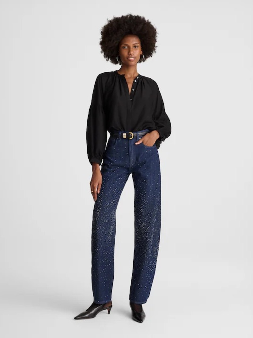 Madewell Shirred Balloon-Sleeve Top XXS - Picture 5 of 5